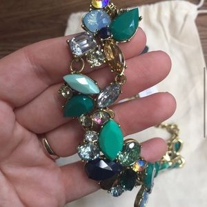 J. Crew NWT Teal Gemstone Statement Necklace